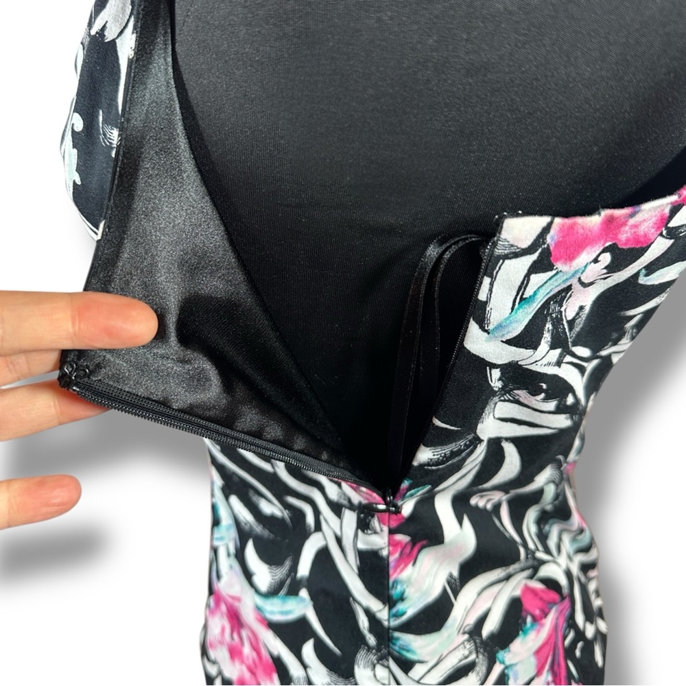 Women’s Black Halter Floral Print Top - Pink Accent - Picture 5 of 11